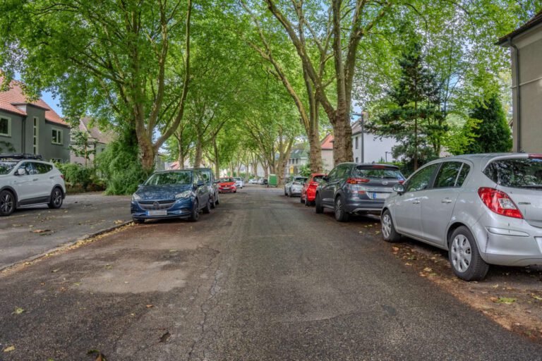 Grüne Allee an der Straße